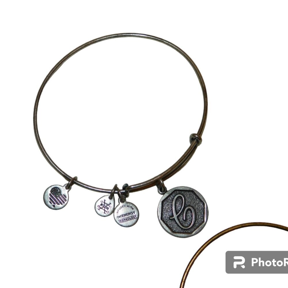 Alex And Ani Bangle Bracelets Initial C, Garnet B… - image 3